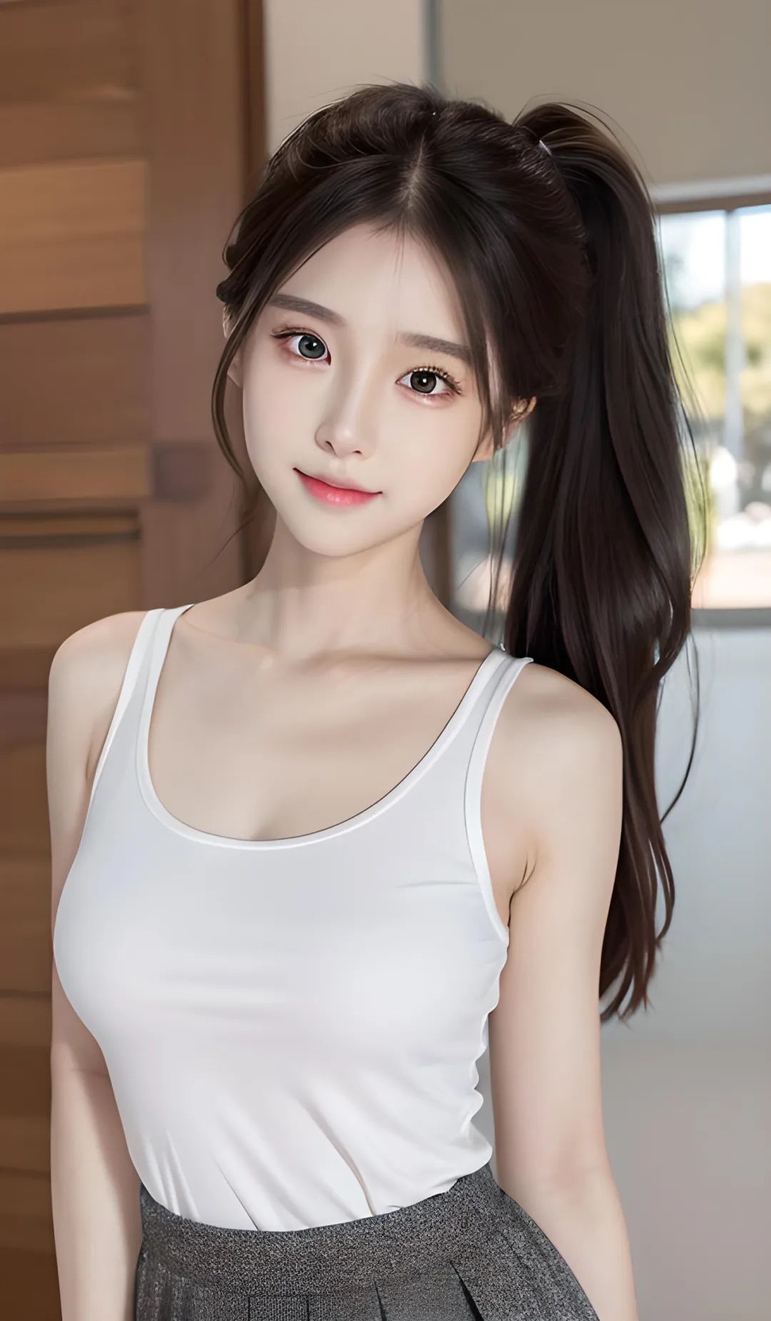 AI校园精致马尾女孩，清纯甜美，绝美身材：人生最大的错误是不断担心会犯错 - 炫图天下