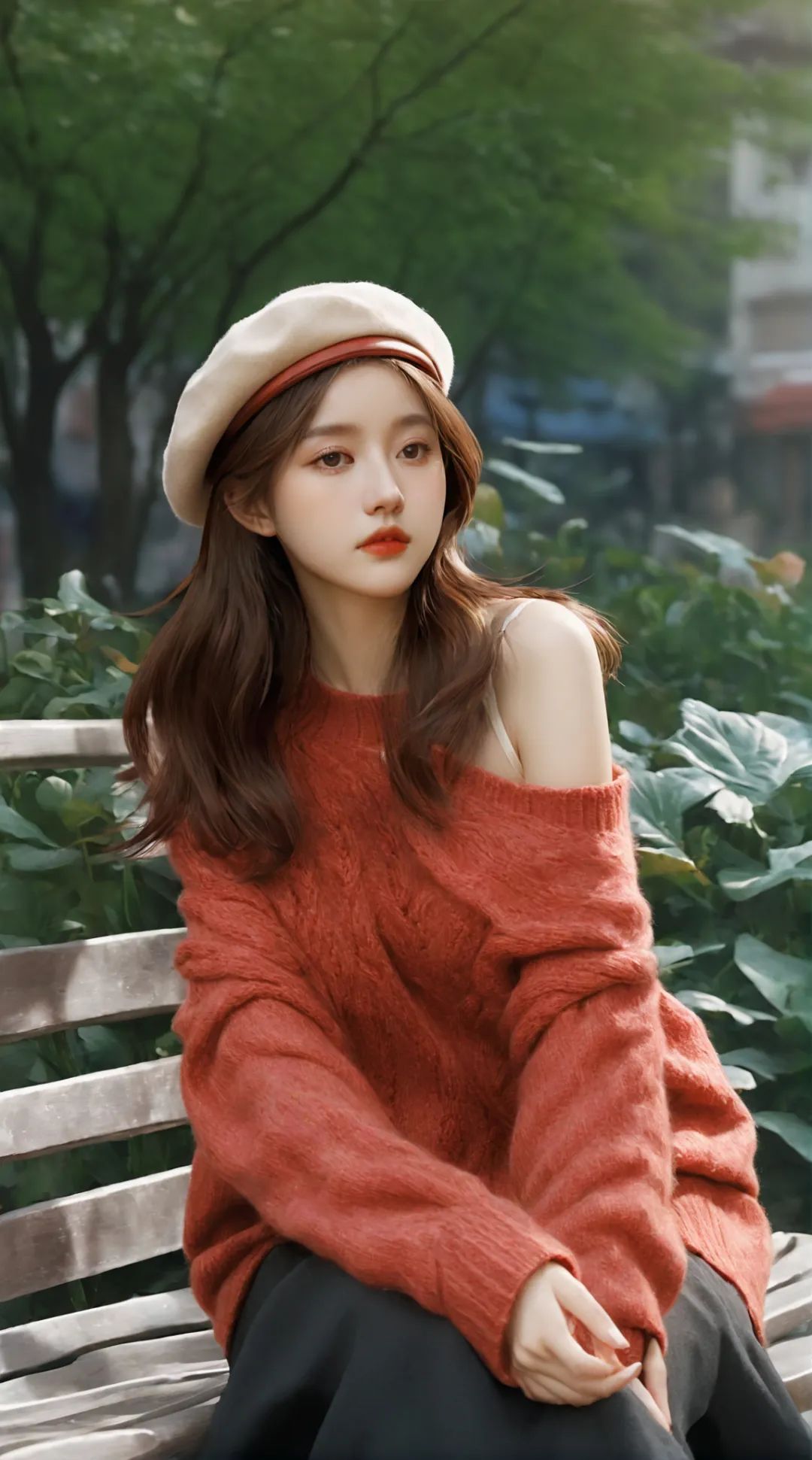 贝雷帽美女高清壁纸 - 炫图天下