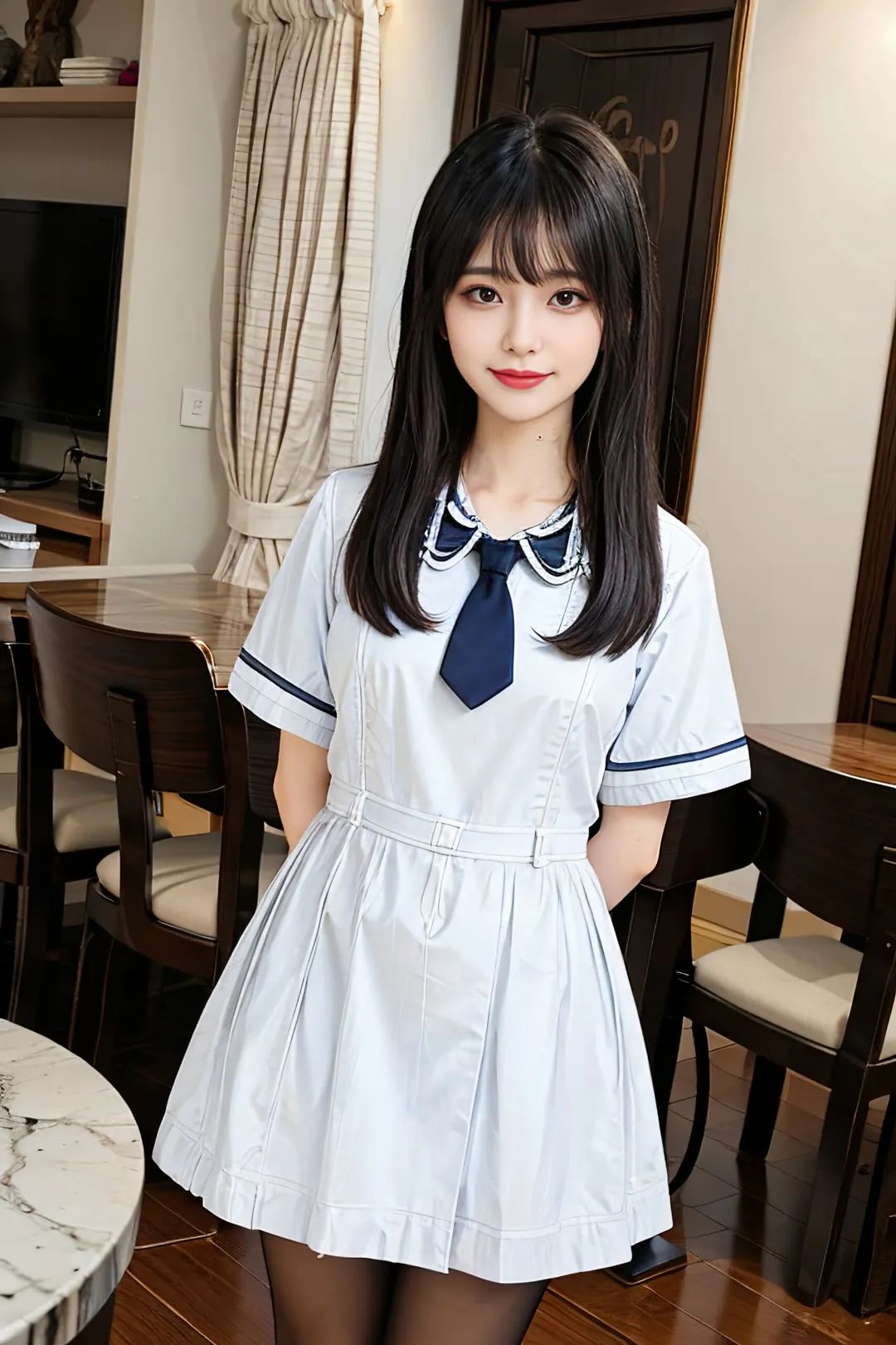 美图壁纸：韩系jk制服，清纯少女 - 炫图天下