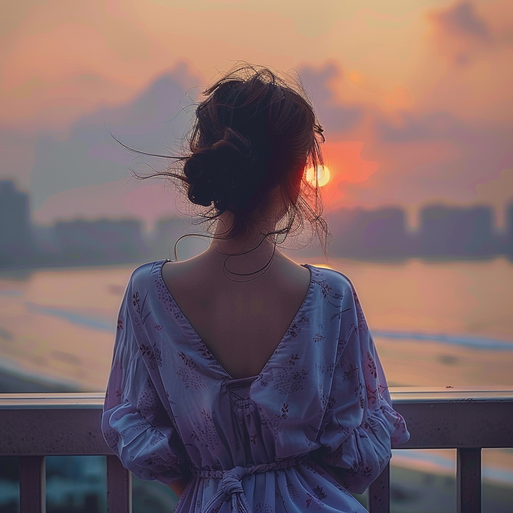 WeChat女生头像/阳光下的背影女头 - 炫图天下