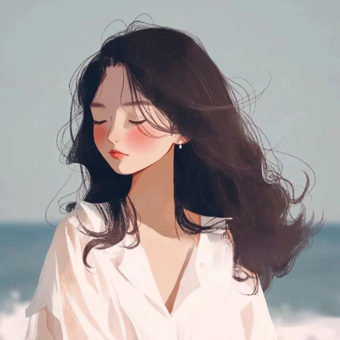 白衬衫长发女生头像 - 炫图天下