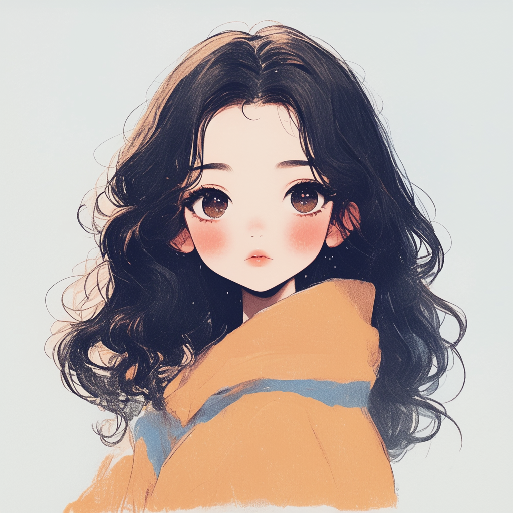 卷发慵懒风女生头像 - 炫图天下