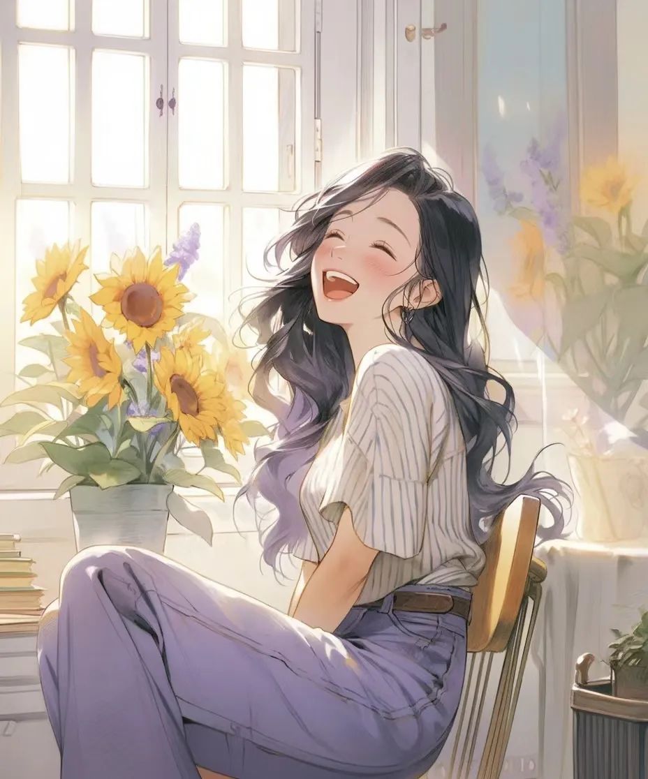 紫色系阳光女生头像 - 炫图天下
