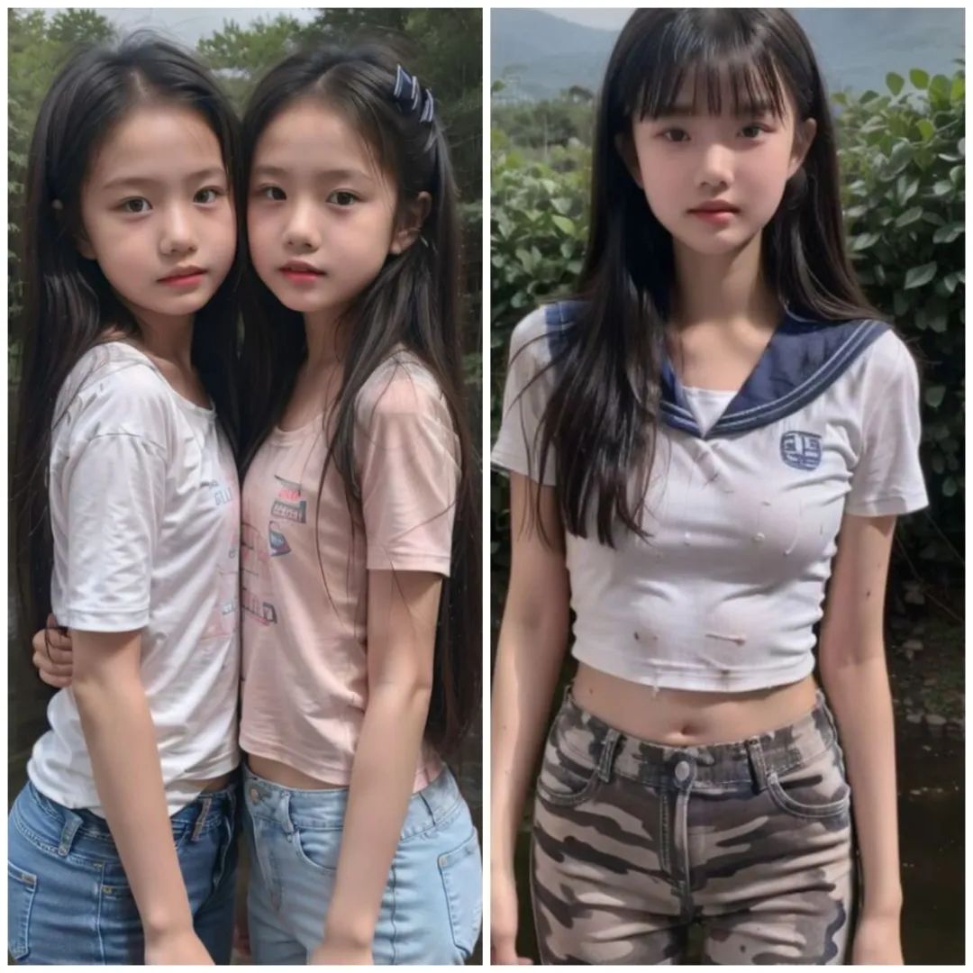 爱玩泥巴的姐妹花，整天一身泥 - 炫图天下