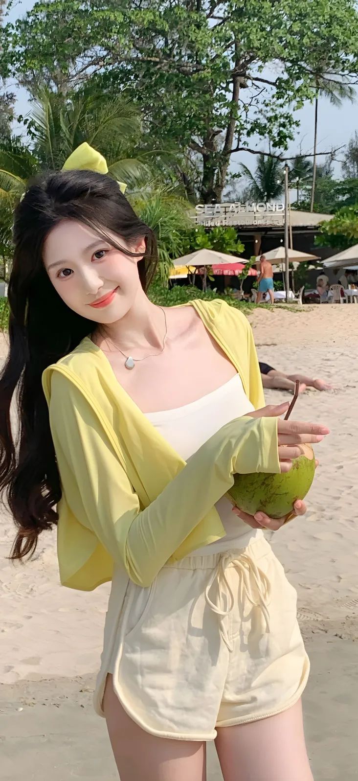 美女壁纸 深V圆润 性感纯欲 - 炫图天下