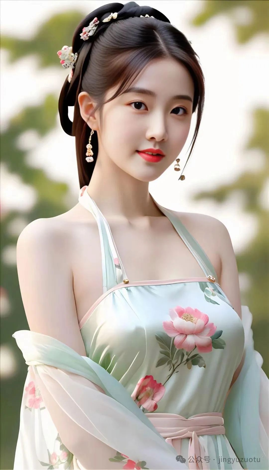 手机高清壁纸丨古风美女，锦衣刺绣，国风唯美 - 炫图天下