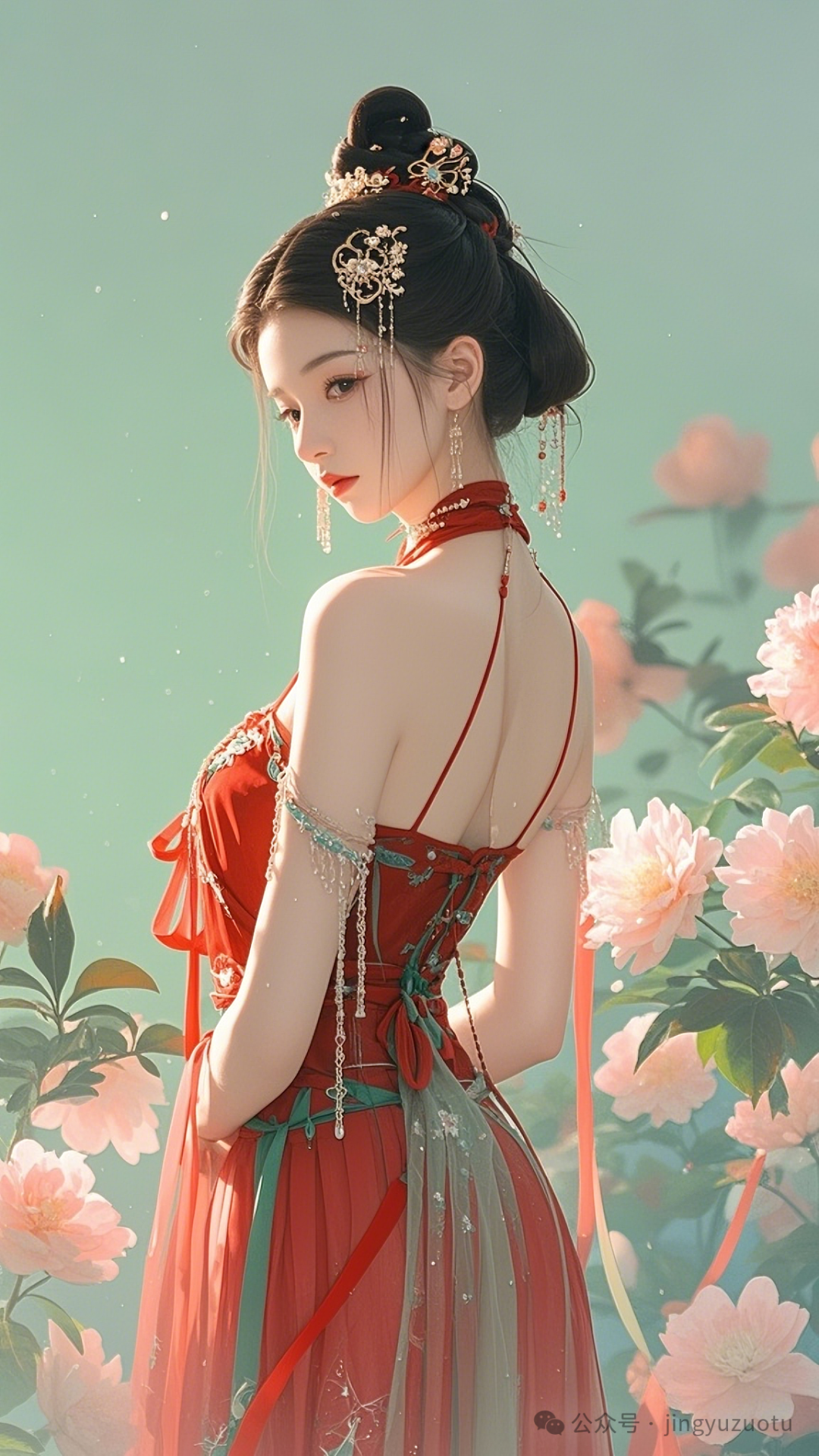 手机高清壁纸丨古风美女，清新素雅，光彩照人 - 炫图天下