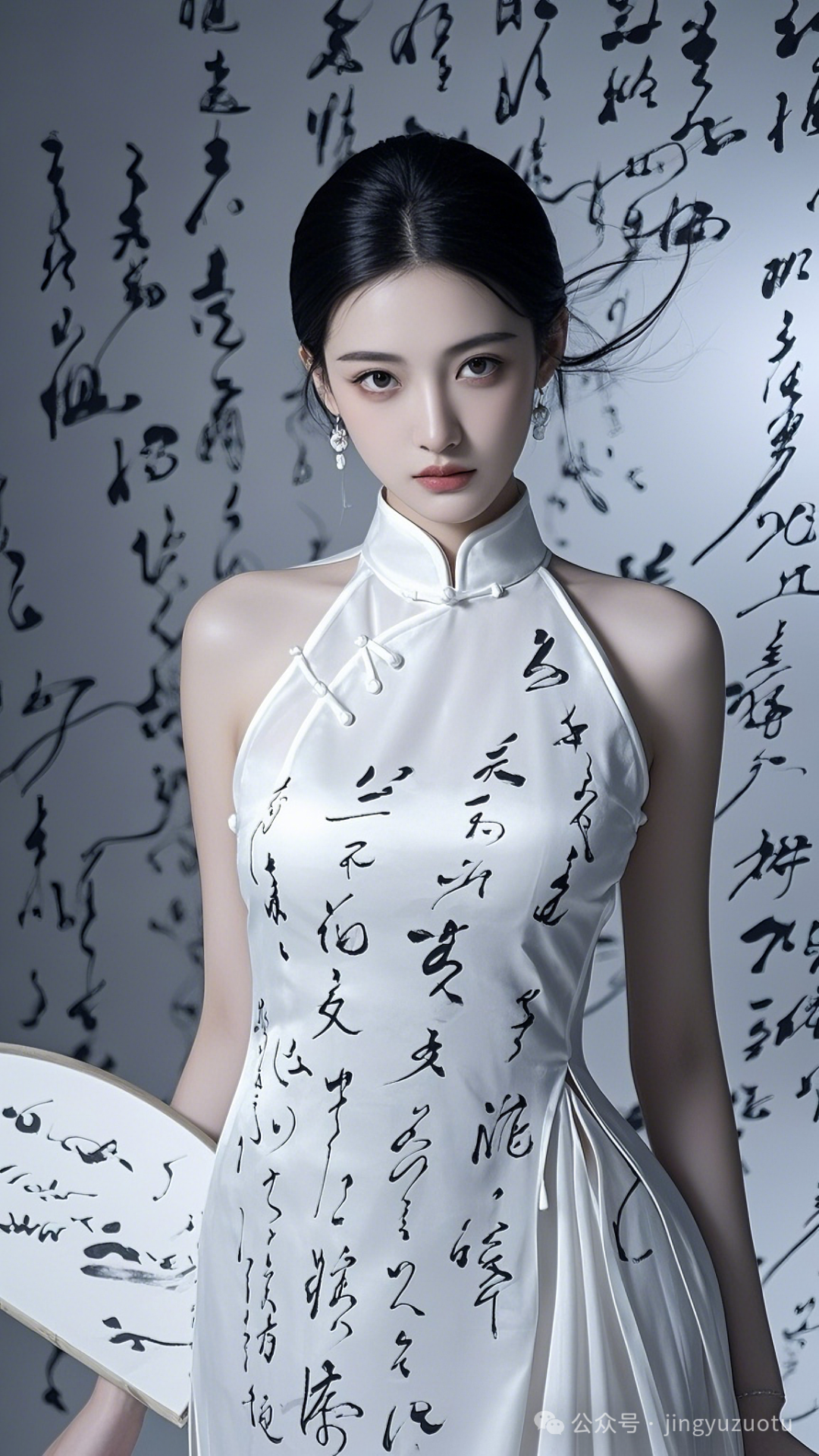 手机高清壁纸丨古典美女，冷艳霸气，书法一流 - 炫图天下