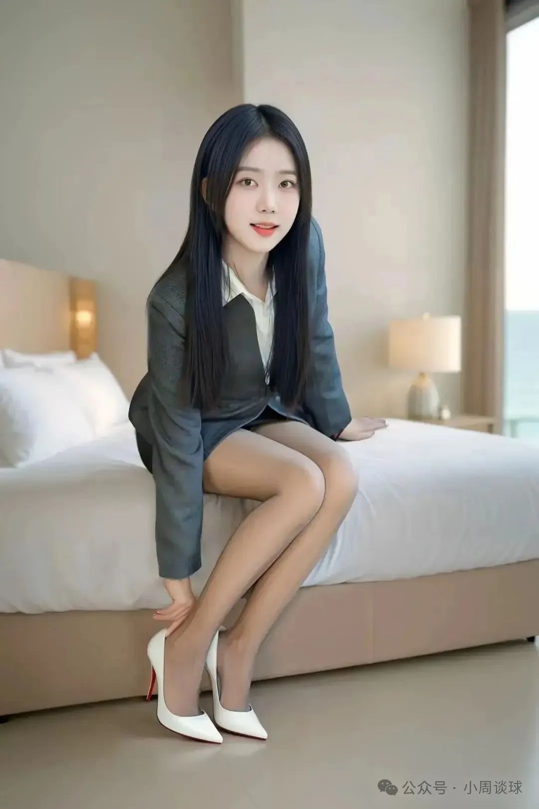 职业装包臀裙，搭配高跟鞋和丝袜大长腿，新来的女同事真的太美了 - 炫图天下