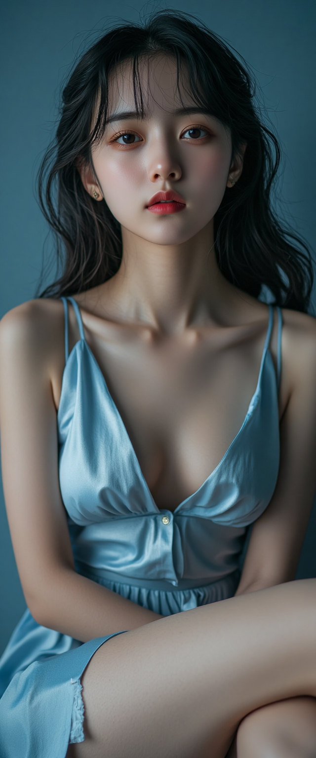 蓝色系写真手机壁纸 - 炫图天下