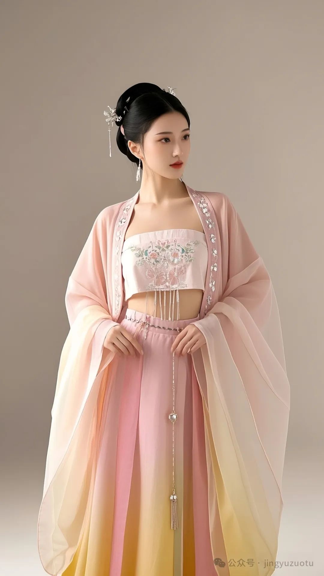 手机高清壁纸丨古风美女，薄如蝉翼轻纱，眉黛含春色 - 炫图天下