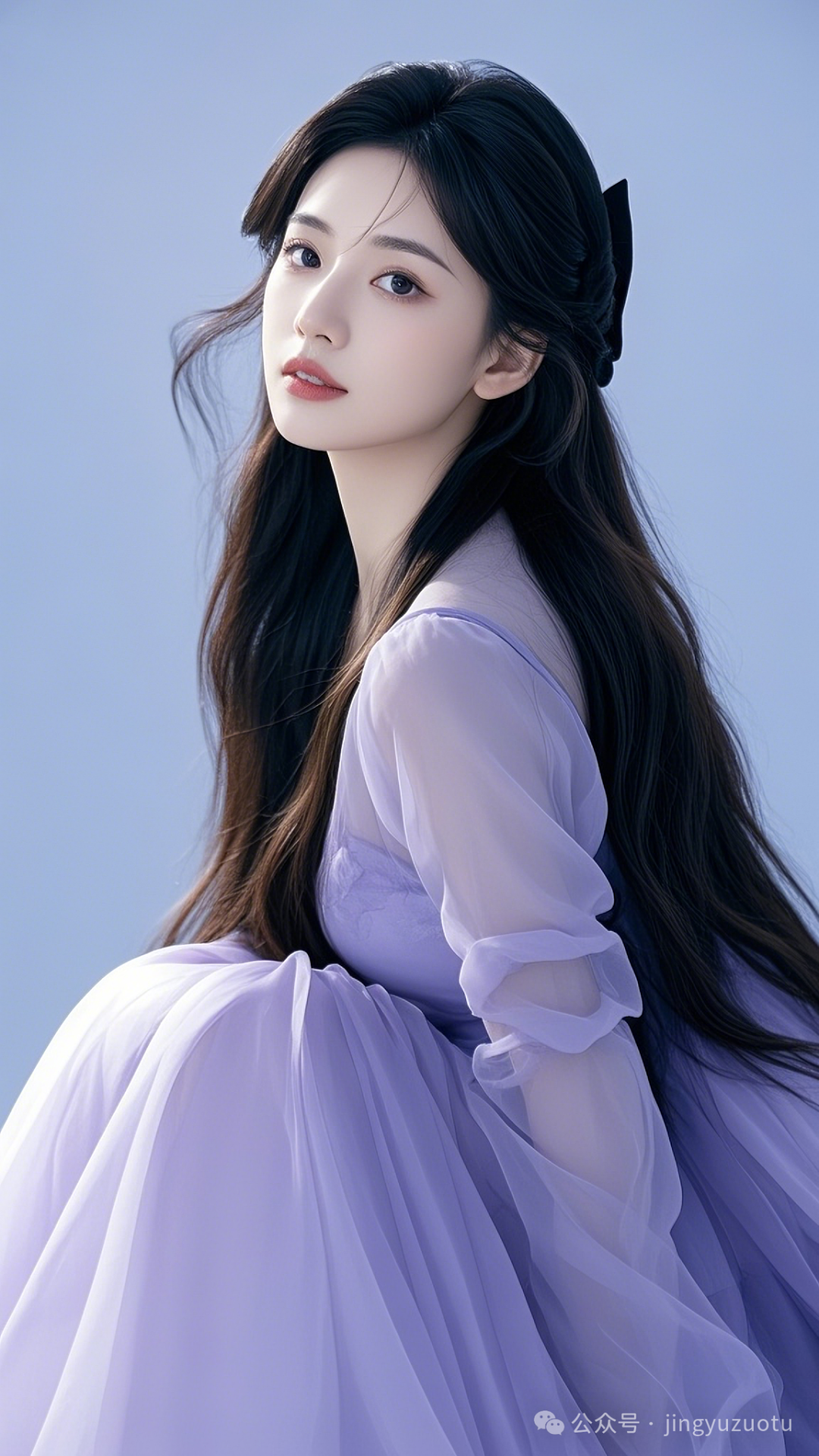 ‌手机高清壁纸丨古风美女，紫色韵味，楚楚动人 - 炫图天下
