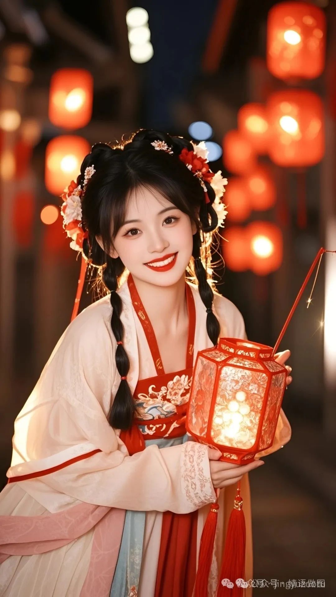 手机高清壁纸：灯火阑珊处，佳人有约 - 炫图天下