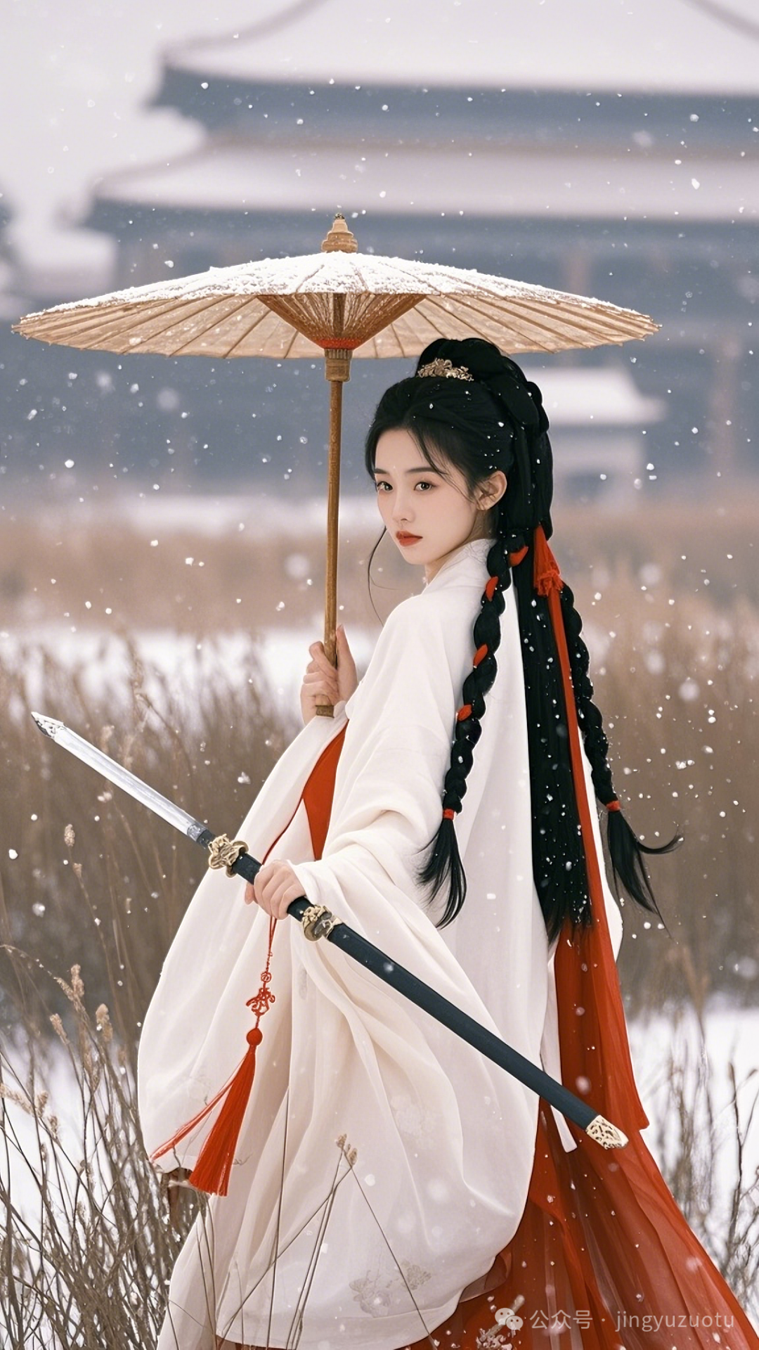 古风美女，雪中飞剑，冷酷霸气 - 炫图天下