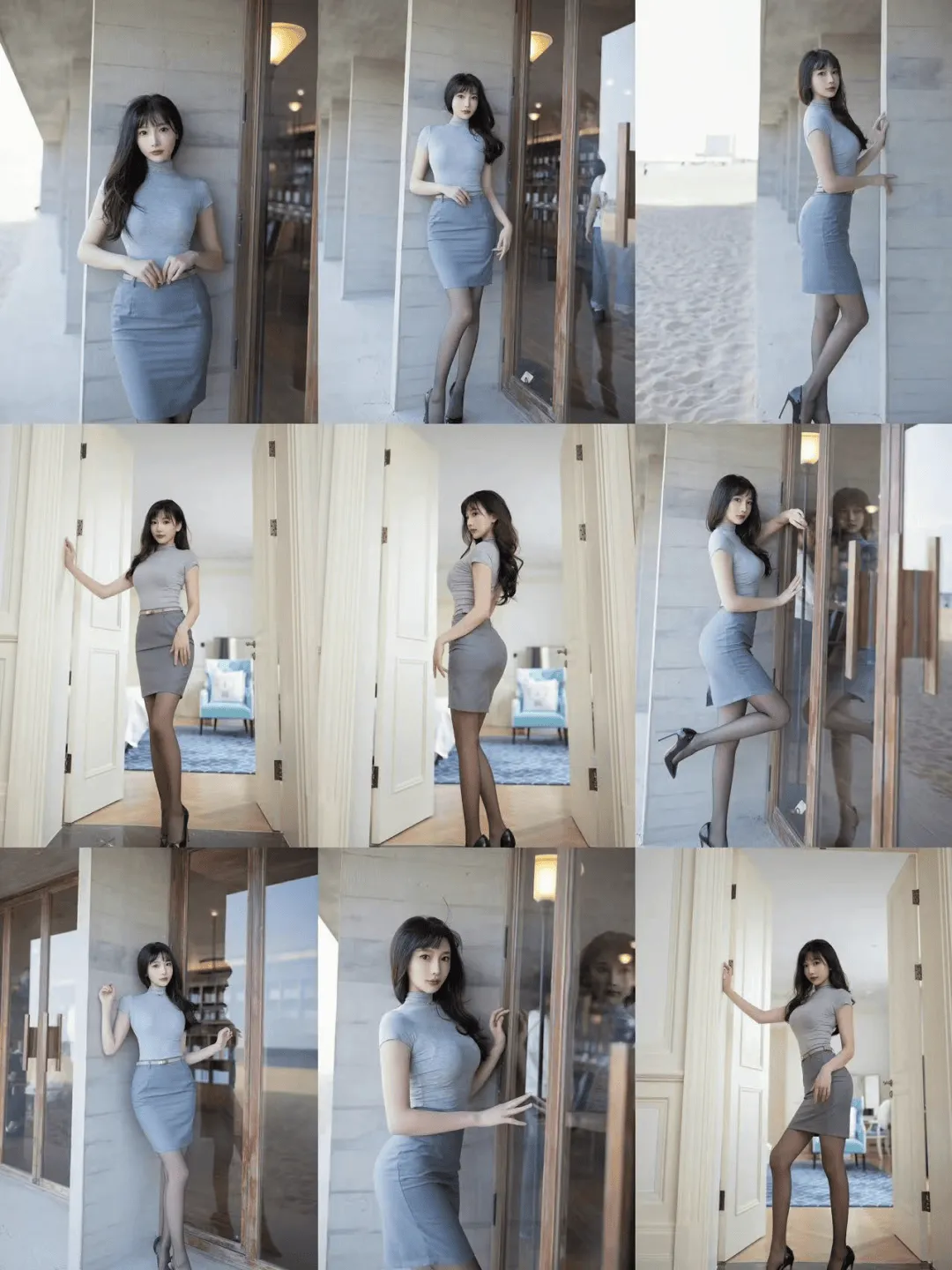 性感S级身材+薄丝高跟美女，8个拍照姿势，拍出纤腰丰臀、迷人魅力 - 炫图天下