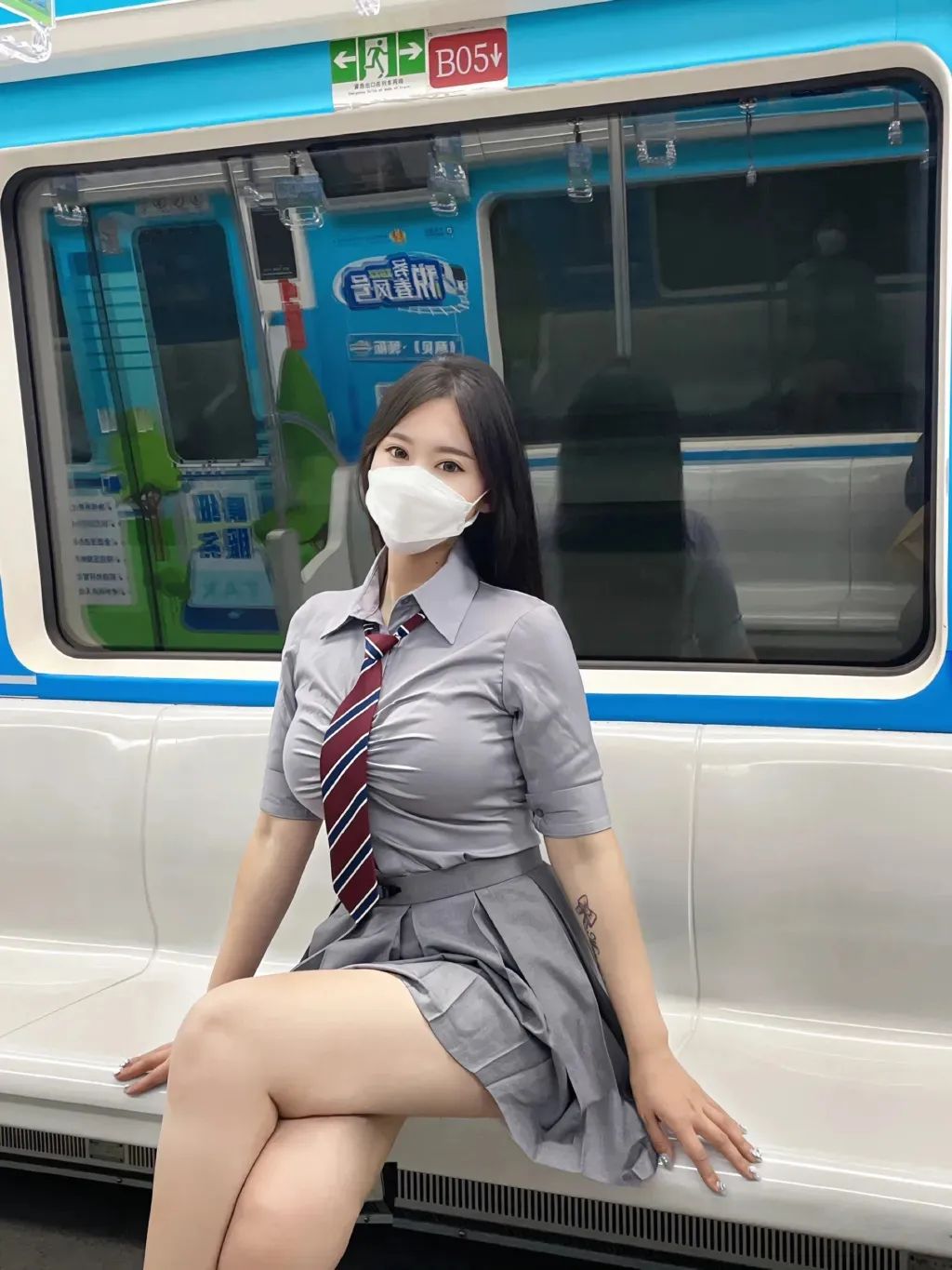 地铁妹纸黑S、豹纹、运动紧身裤，穿搭达人，一点不讲武德！ - 炫图天下