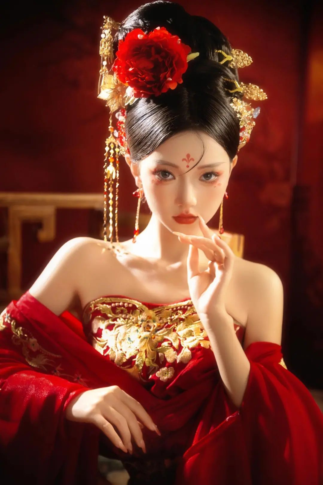 古风美肩花魁写真壁纸 - 炫图天下