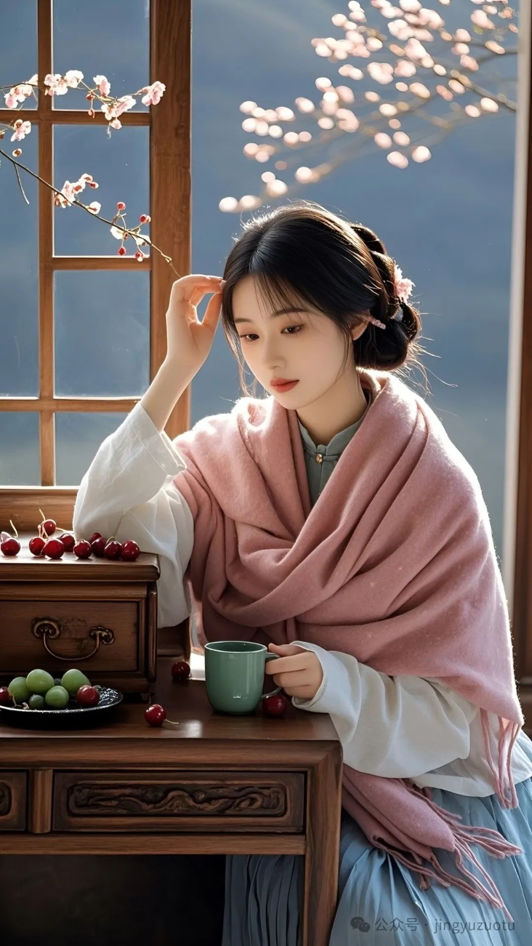 手机高清壁纸丨古风美女，何物惹相思 - 炫图天下