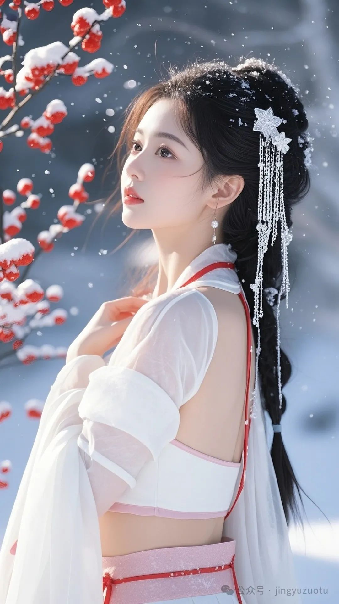 手机高清壁纸丨古风美女，肤如凝脂，冰雪俊俏，秀色可餐 - 炫图天下