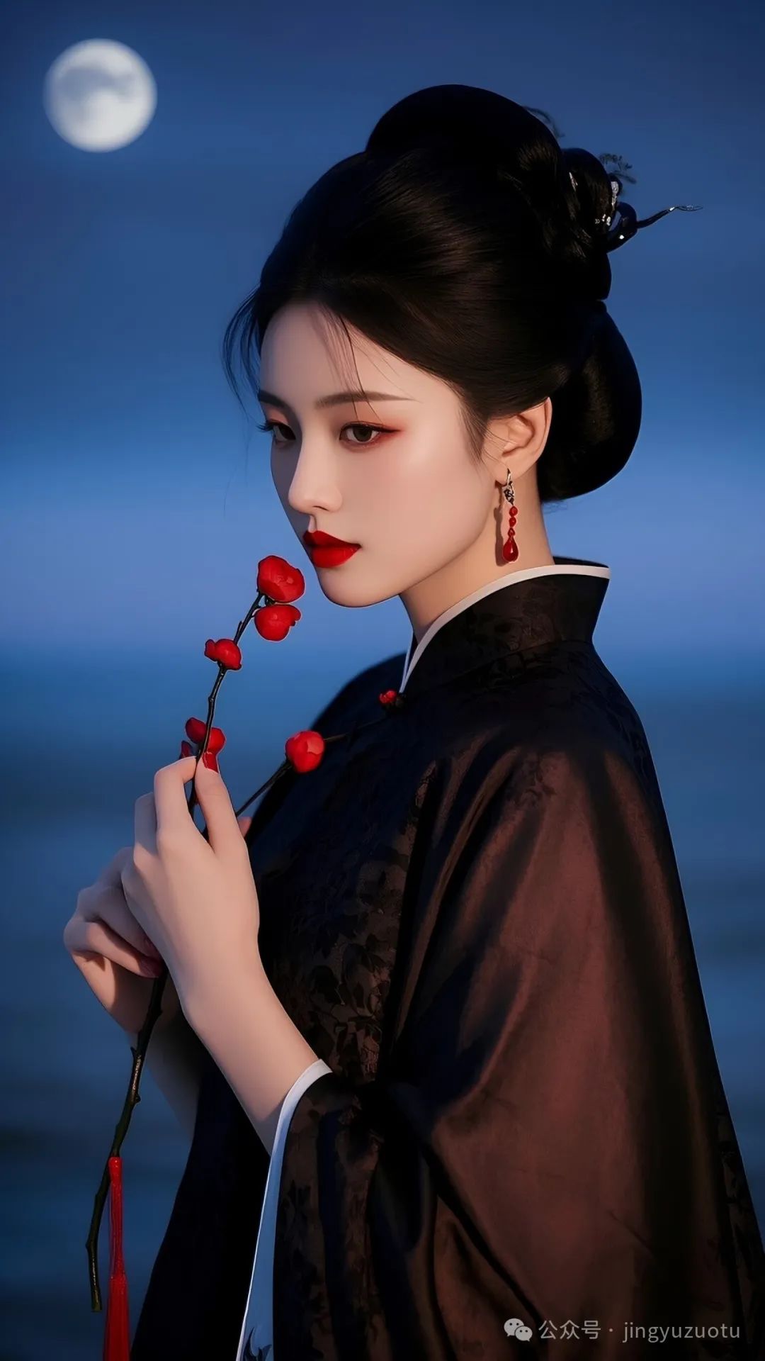 ‌手机高清壁纸丨古风美女，暗花旗袍，绝冷优雅 - 炫图天下
