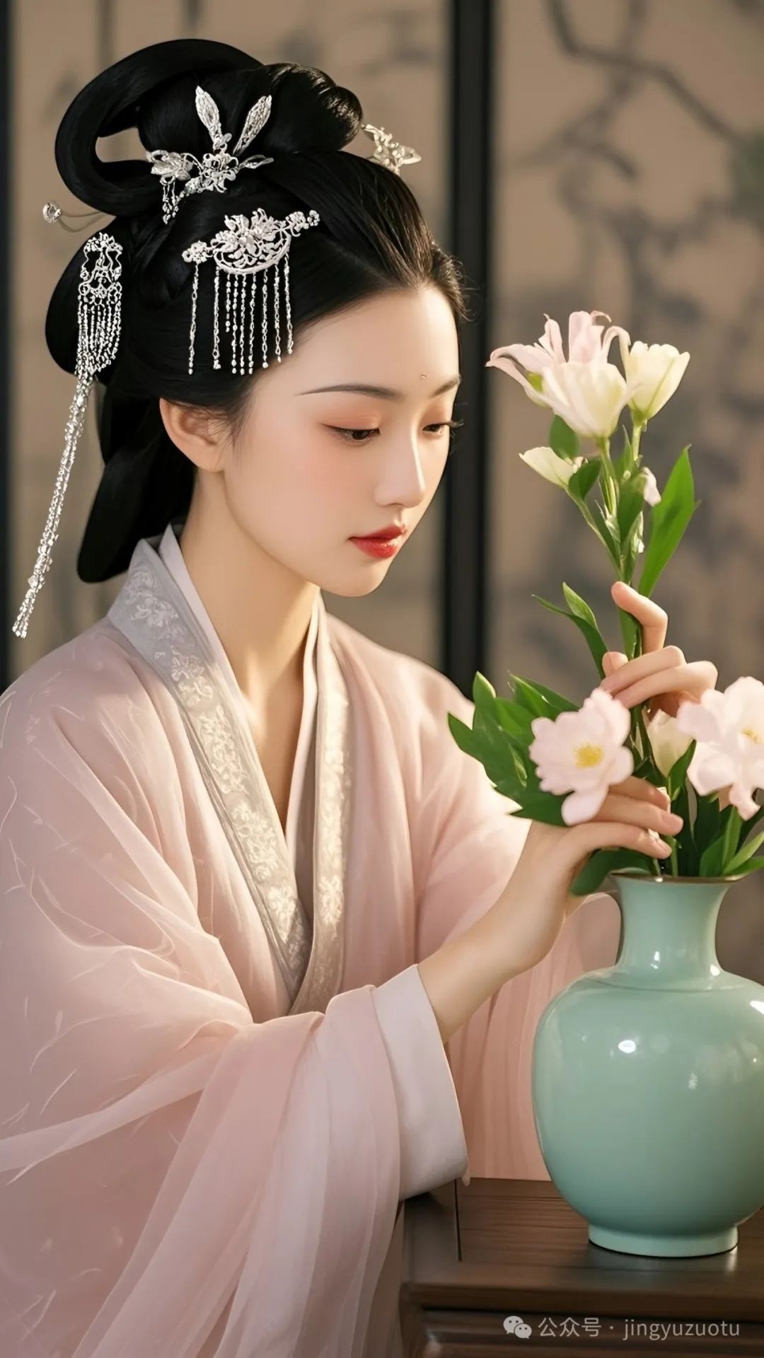 手机高清壁纸丨古风美女，插画仙子，专注静美 - 炫图天下