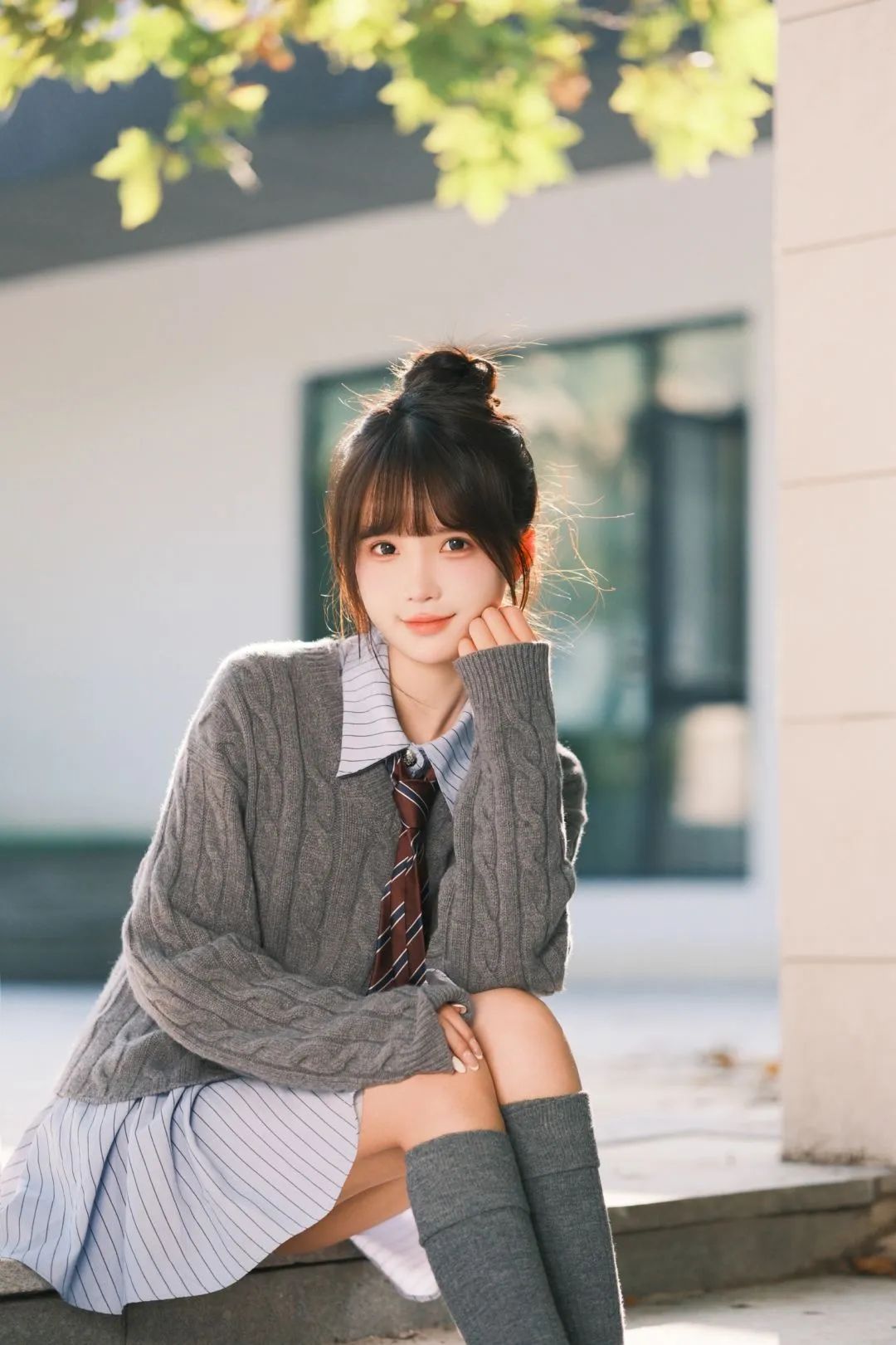 甜美jk少女校园手机壁纸 - 炫图天下