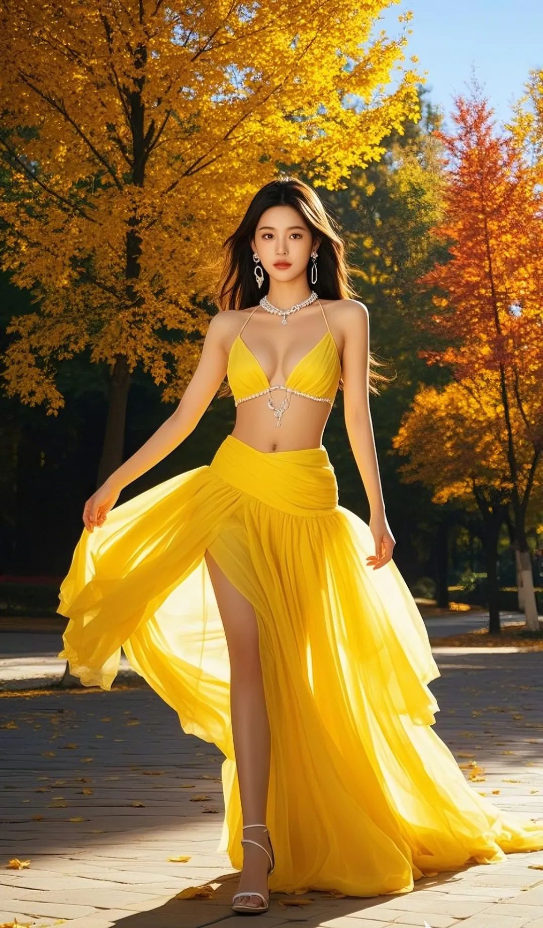 秋日 | 落叶与美人同在 - 炫图天下