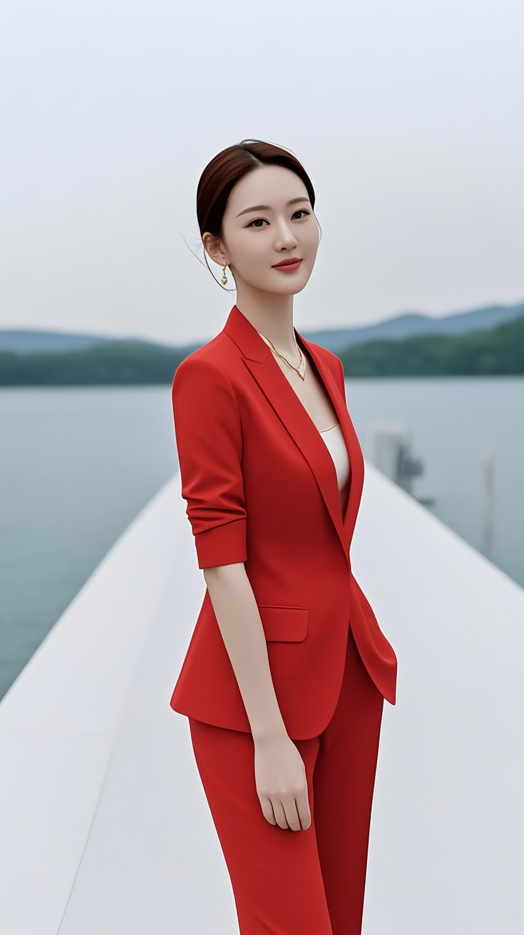 美女 | 精致地来湖边散步啦 - 炫图天下