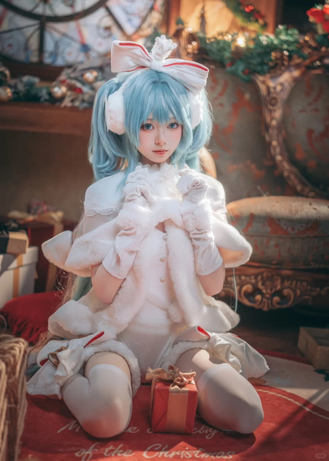 注意看，纯白圣诞小蛋糕miku，初音未来COS - 炫图天下