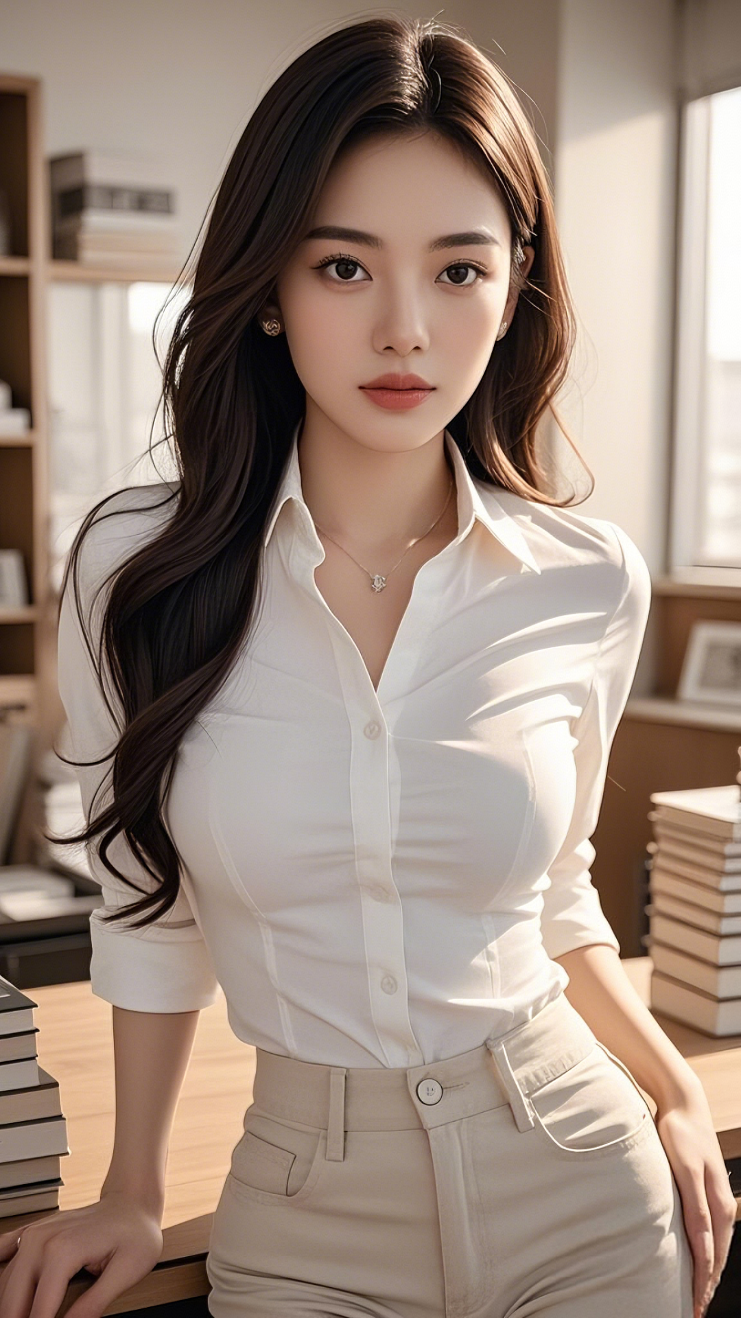 美女壁纸丨知性优雅，职业女郎 - 炫图天下