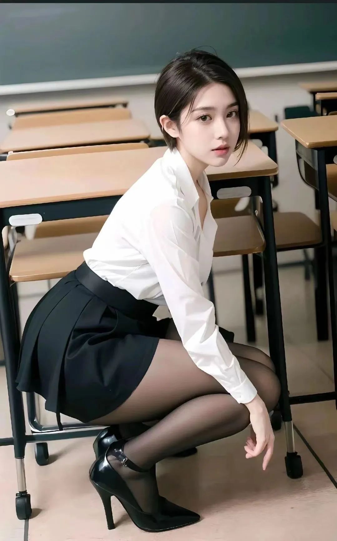 颜值cos：黑丝美腿的御姐，长相太美了 - 炫图天下
