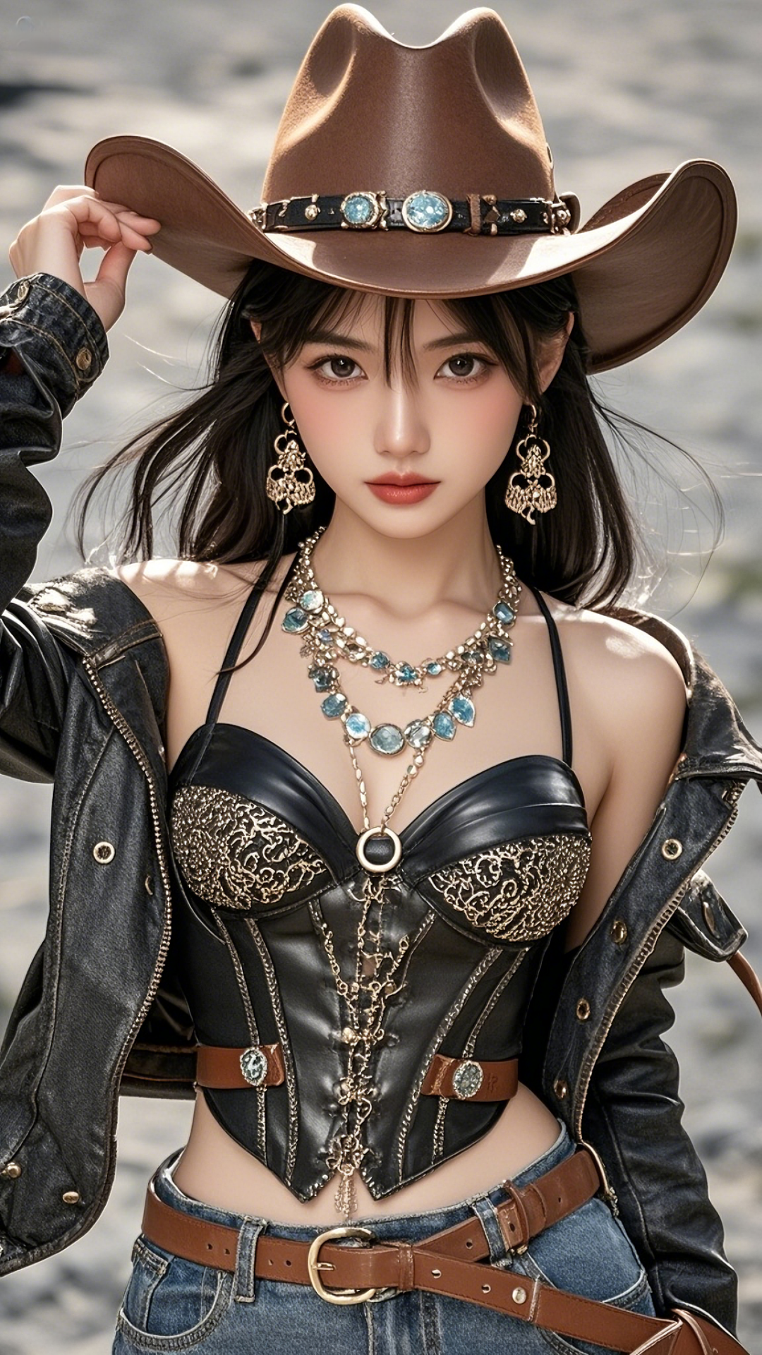 牛仔美女写真｜超清手机壁纸 - 炫图天下