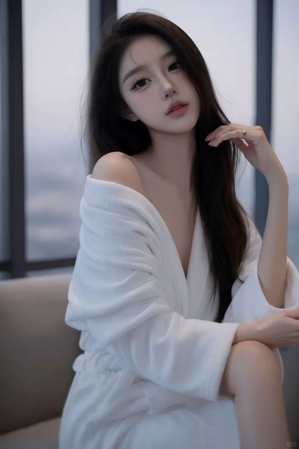 白色睡衣慵懒风写真 - 炫图天下