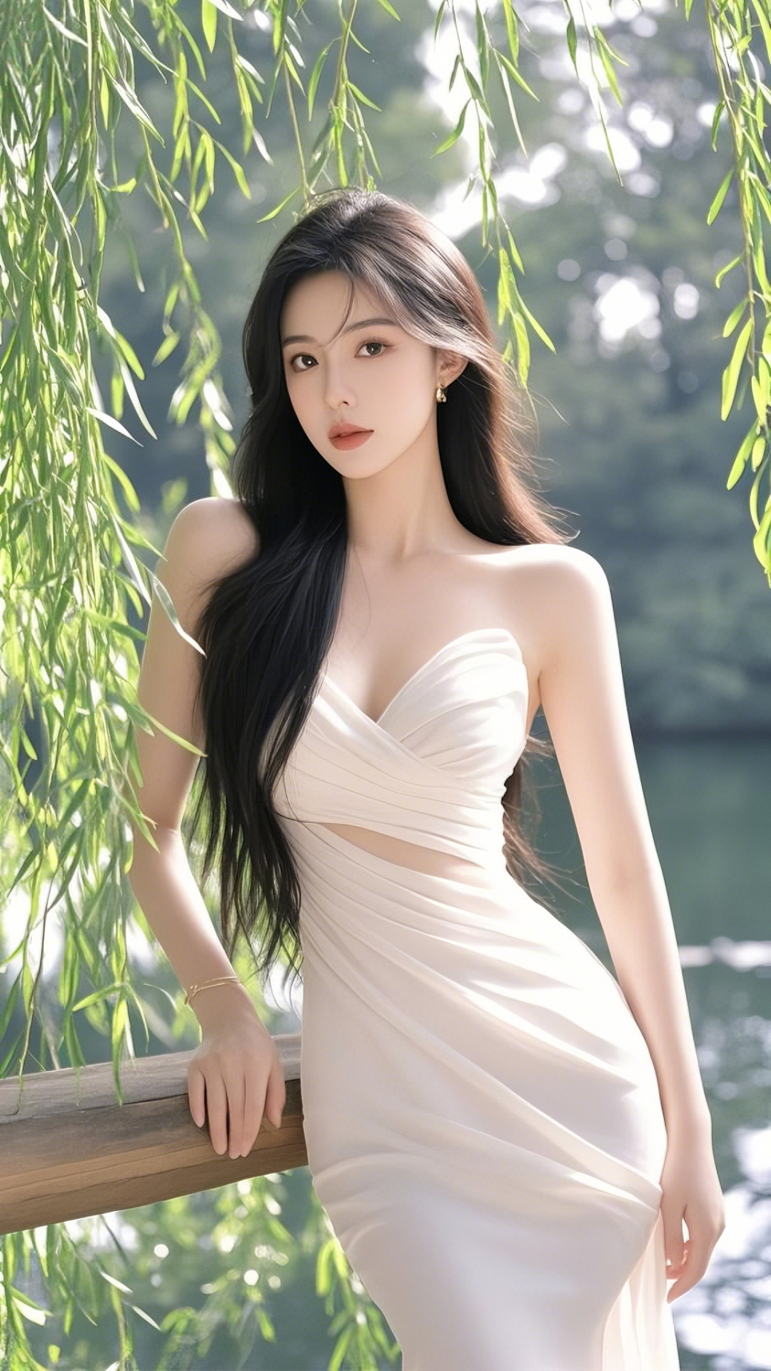 美女壁纸丨身姿卓越，春风扶柳 - 炫图天下