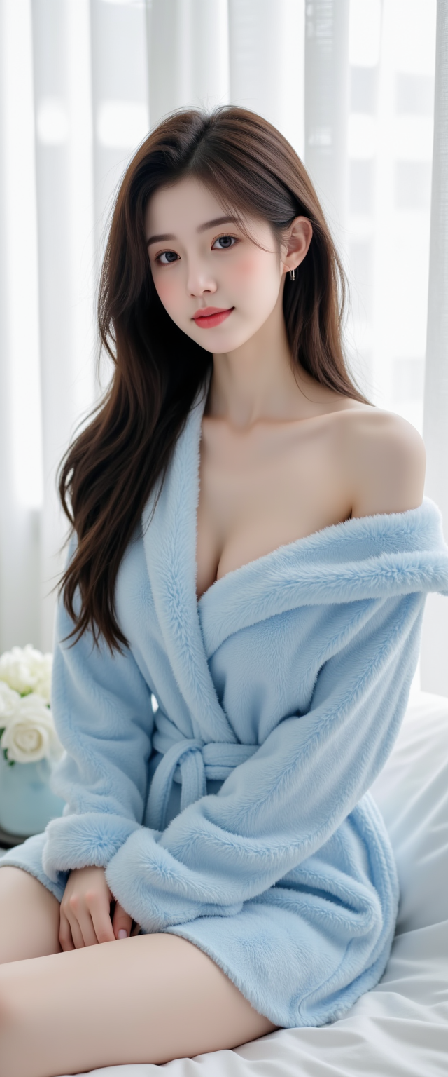 蓝色系美女写真壁纸 - 炫图天下