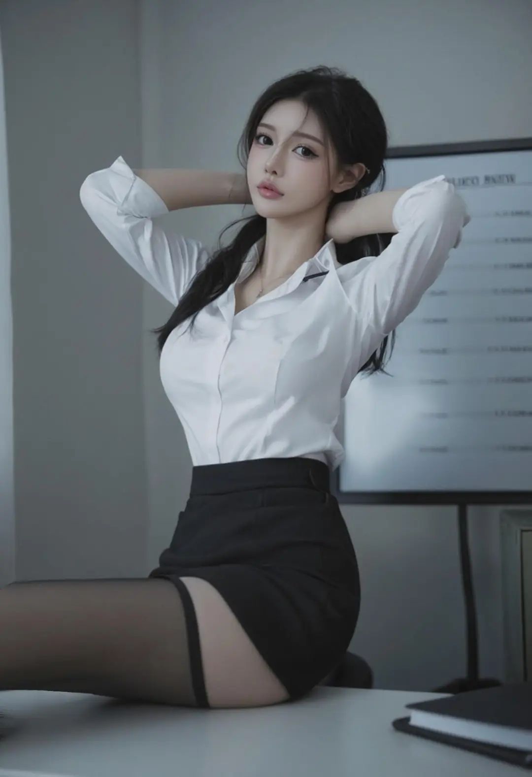 职场丽影的风情演绎：黑丝长腿与曲线，诠释都市时尚魅力 - 炫图天下