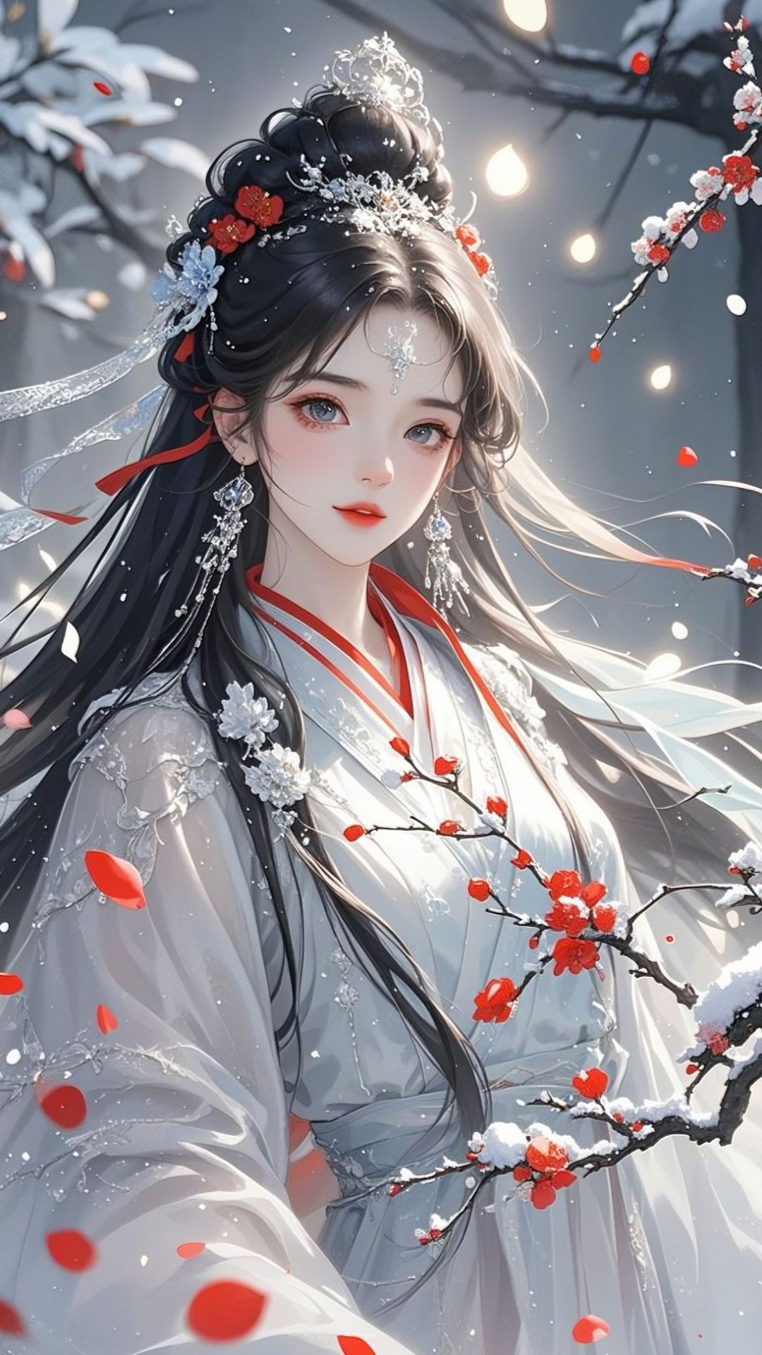 古风壁纸|素锦流年，伊影如梦，雪落眉间，于寒天素境中，静守着岁月的温柔 - 炫图天下