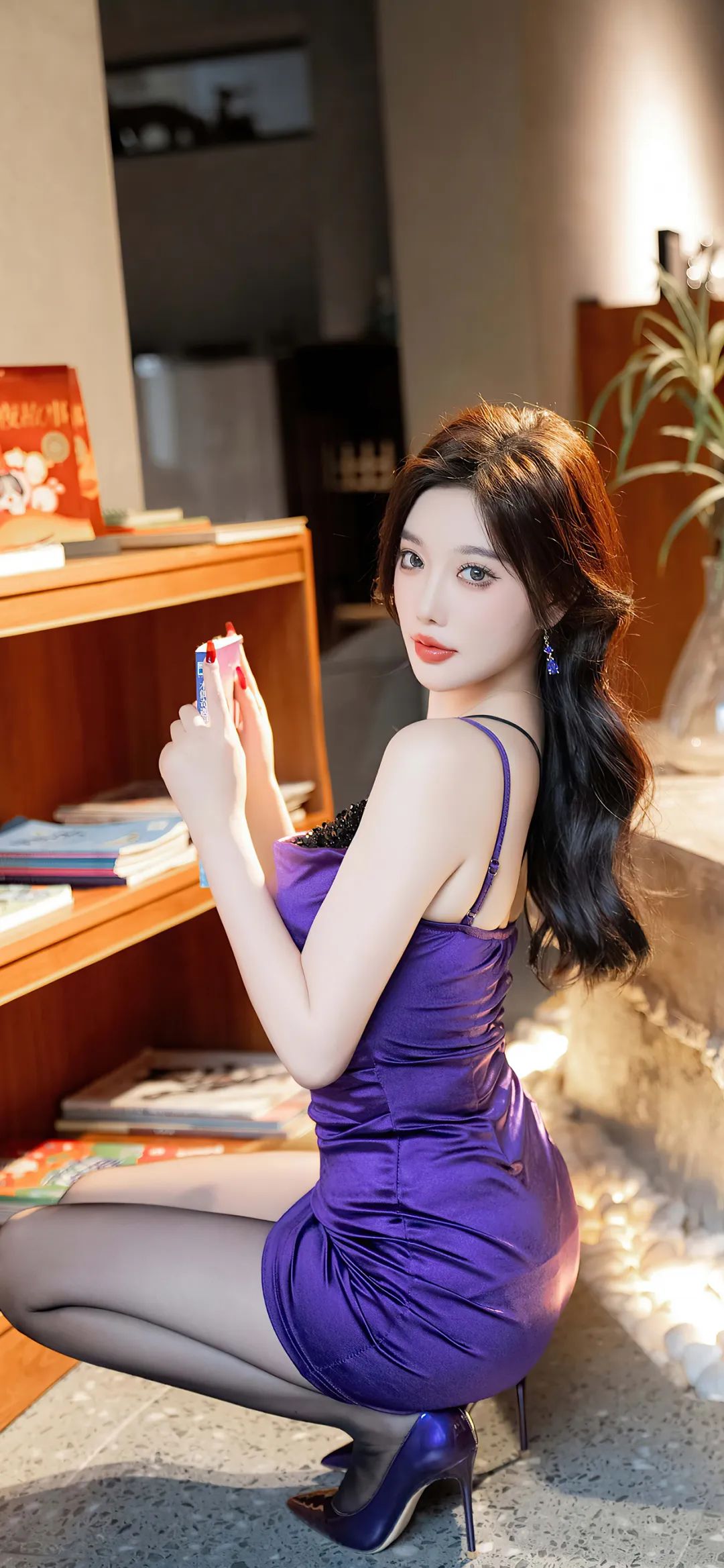 杨晨晨丨性感黑丝连衣裙写真~ - 炫图天下