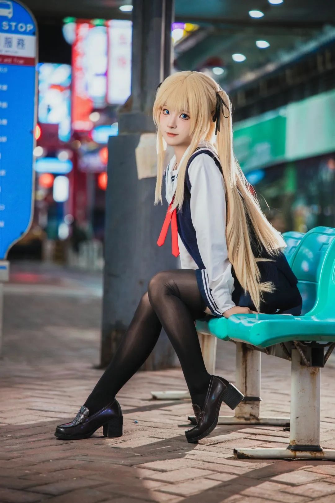 英梨梨JK|水手服少女：都市夜色中的青春 - 炫图天下