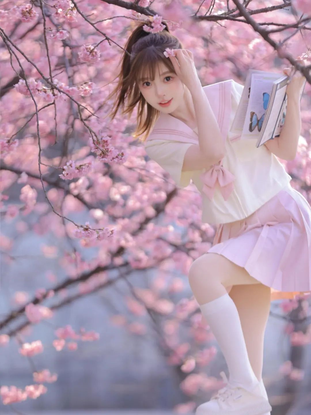 拍出氛围感 | jk配樱花 绝配～ - 炫图天下